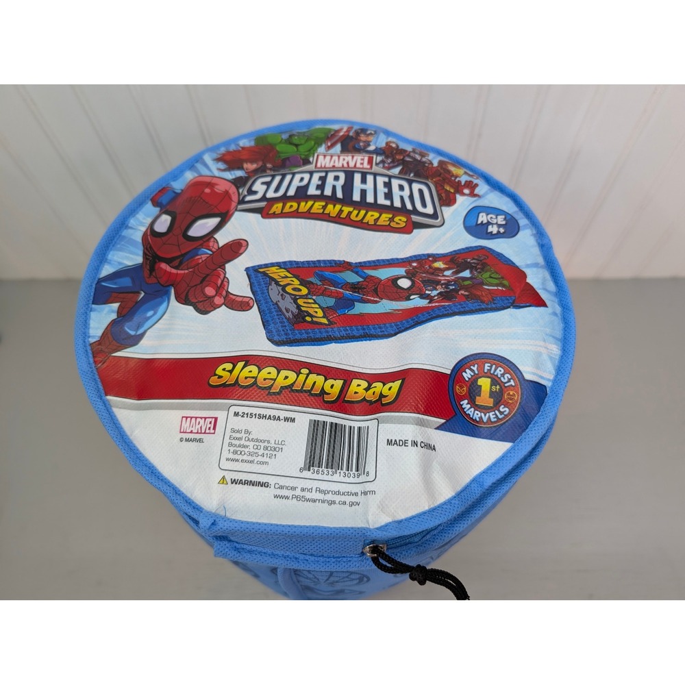 Marvel Super Hero Adventures Kids Sleeping Bag Spiderman‎ Iron Man Capt. America